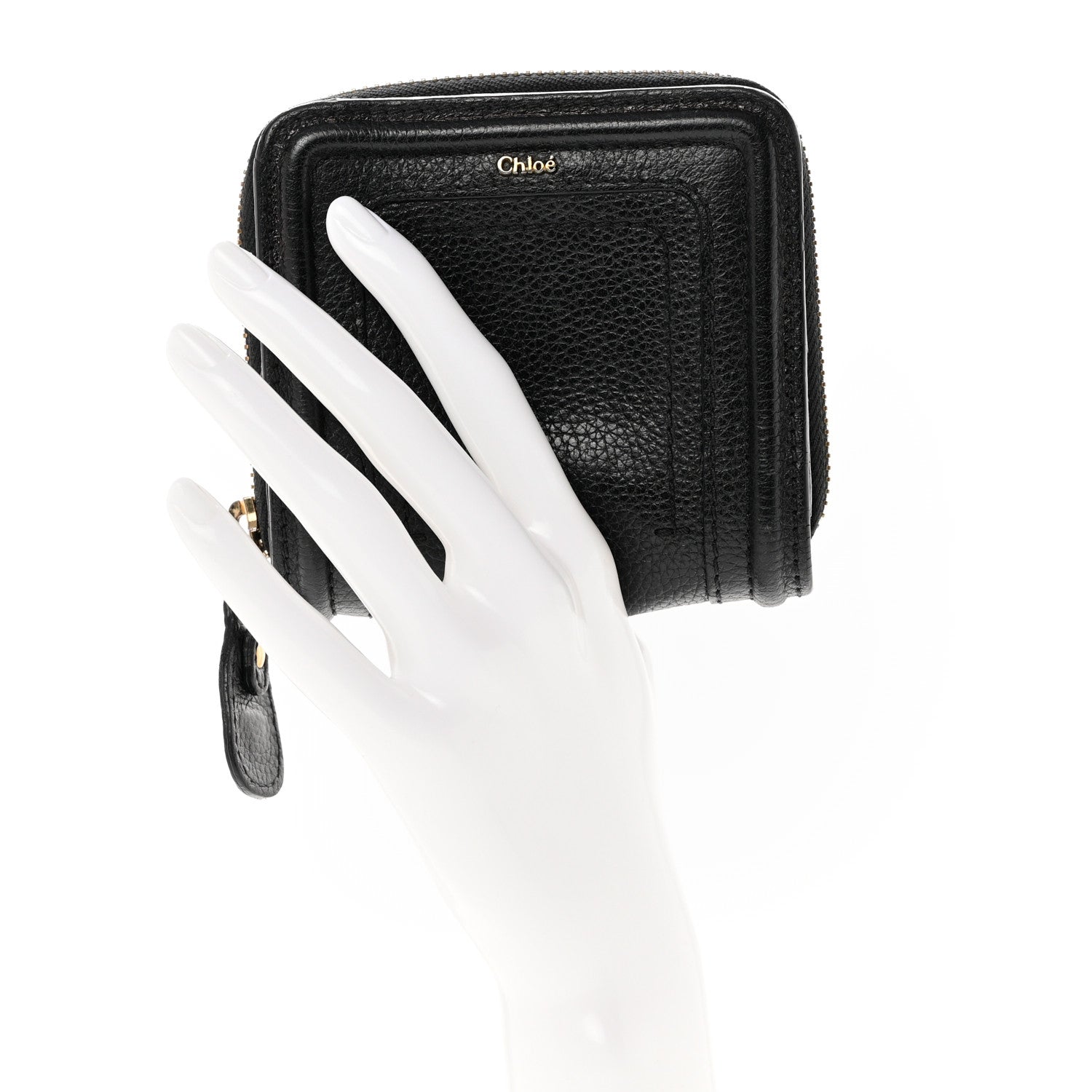 Chloe Grained Calfskin Compact Zip Around Wallet Black 2 of 7