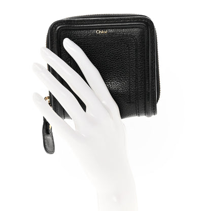 Chloe Grained Calfskin Compact Zip Around Wallet Black 2 of 7