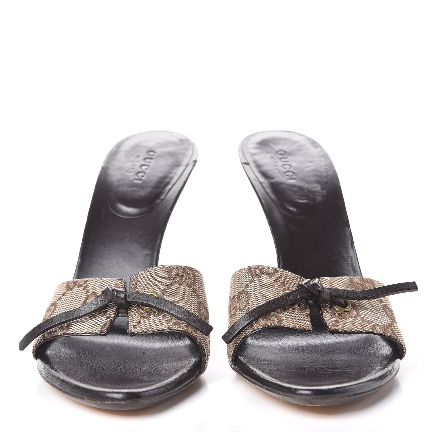 Gucci GG Monogram High Heel Slides 7 Brown 2 of 15