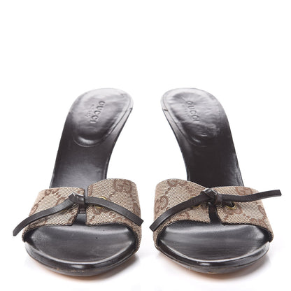 Gucci GG Monogram High Heel Slides 7 Brown 2 of 15