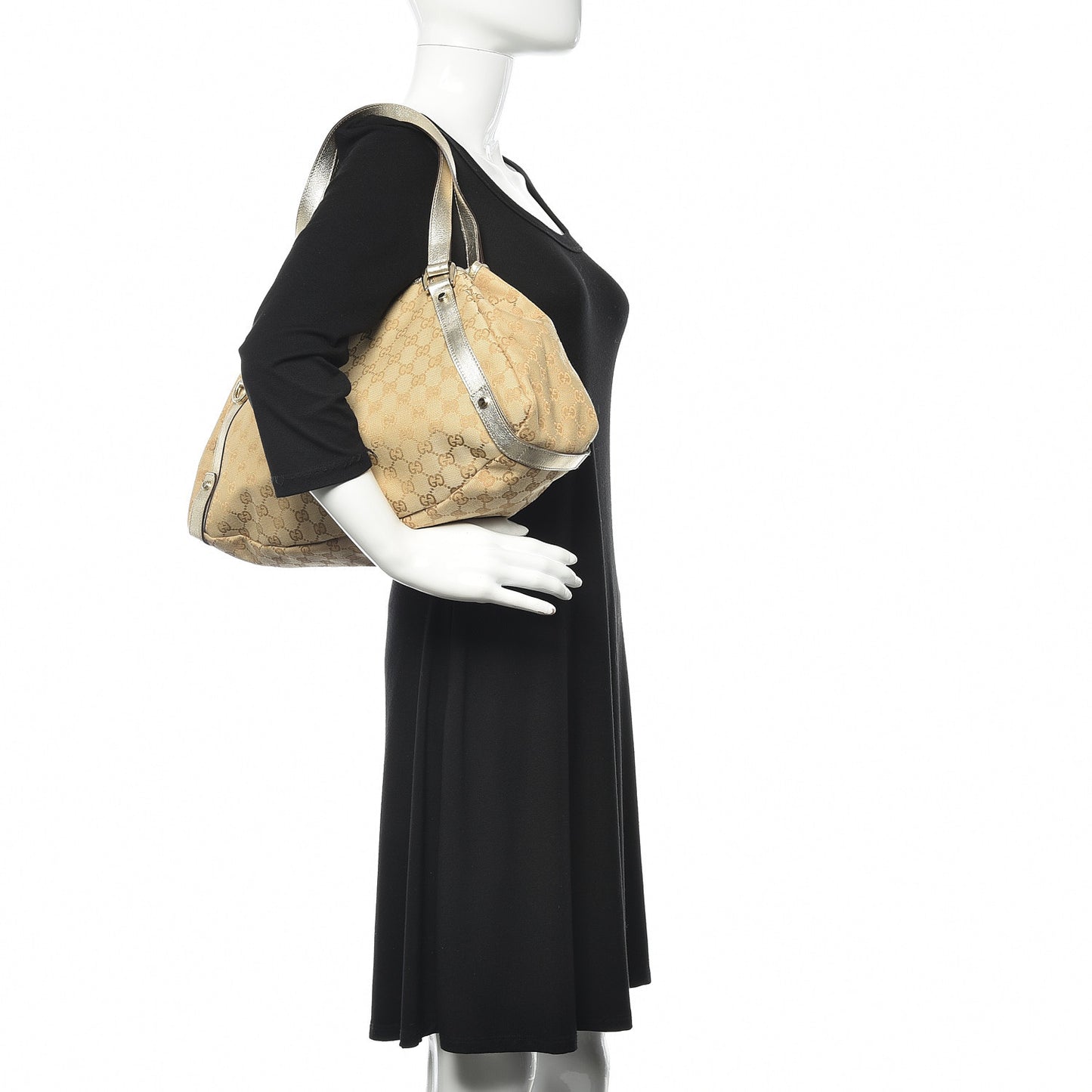 Monogram Medium Abbey Shoulder Bag Gold