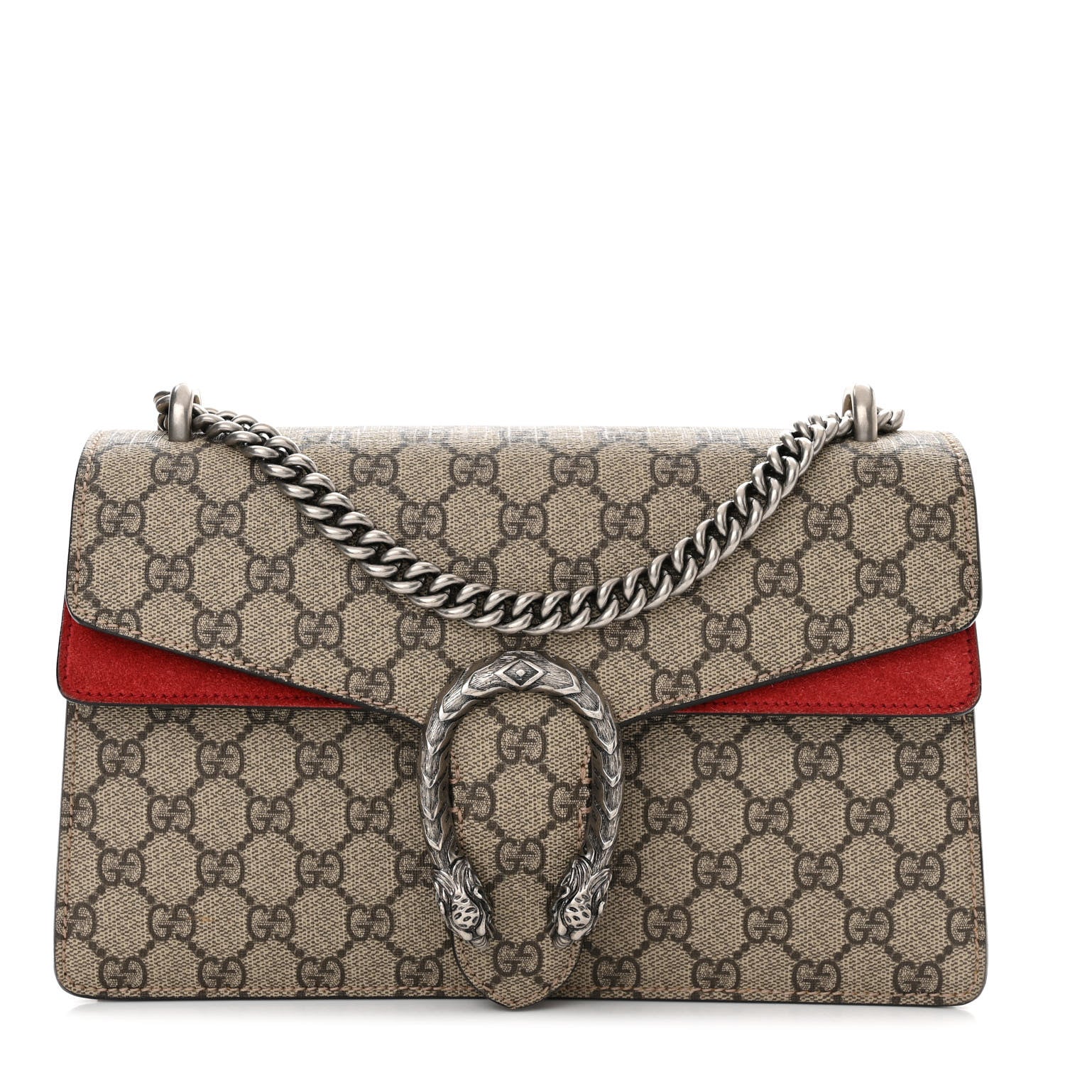 Gucci GG Supreme Monogram Small Dionysus Shoulder Bag Red 1 of 14