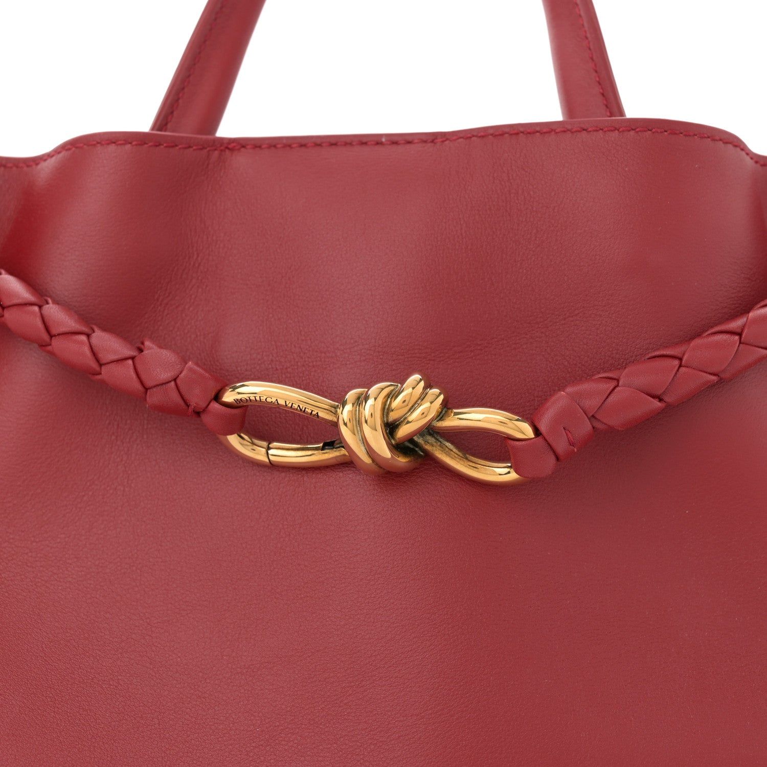 Bottega Veneta Silky Calfskin Medium Andiamo Shoulder Bag Rosewood Space 7 of 10