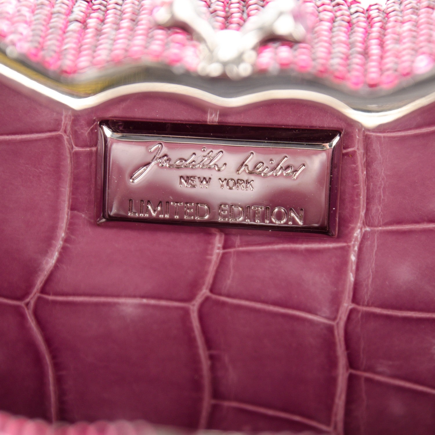 Judith Leiber Crystal Butterfly Celestrina Minaudiere Clutch Plum 6 of 10
