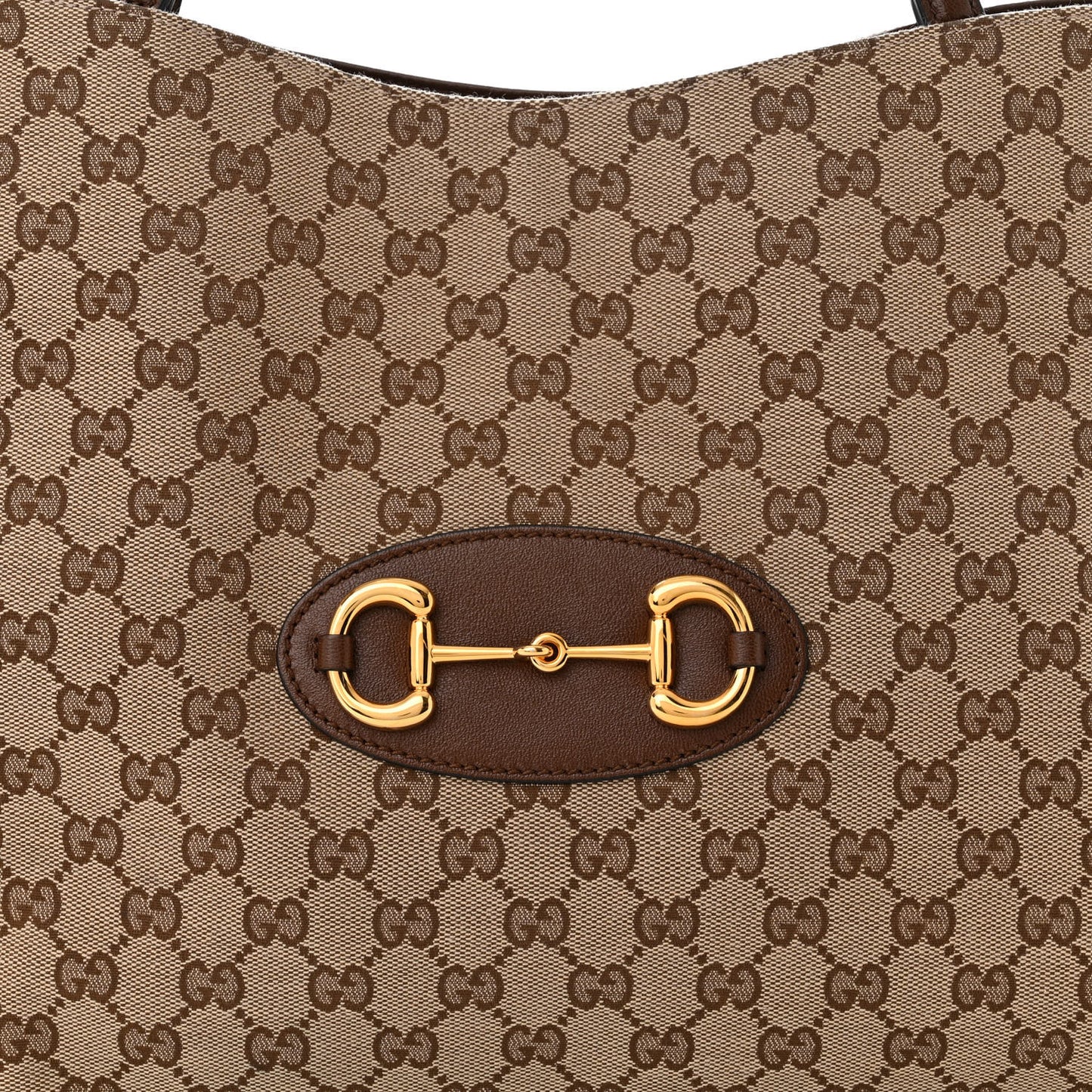 Monogram Horsebit 1955 Tote Bag Beige Brown Sugar