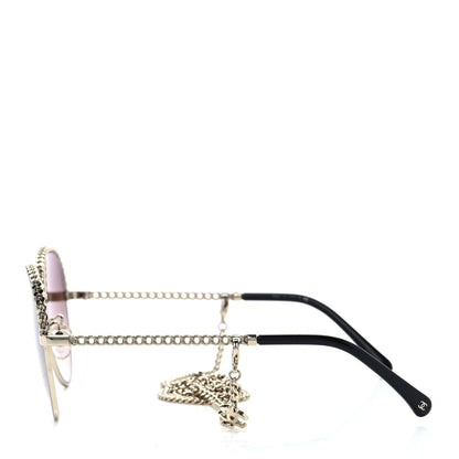 Chanel Chain Pantos Sunglasses 4242 Gold Brown 3 of 8