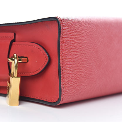 Prada Saffiano City Calfskin Esplanade Crossbody Bag Fuoco 8 of 10