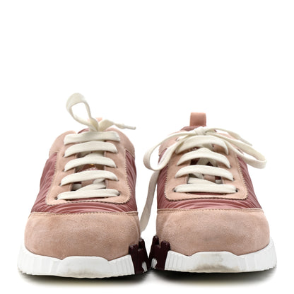 Hermes Parachute Fabric Suede Goatskin Bouncing Sneakers  Rose Rose Opaline 3 of 11