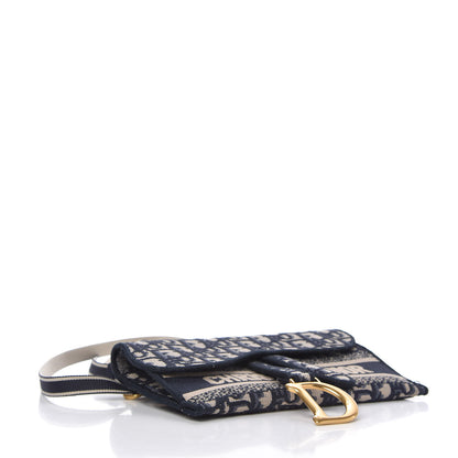 Christian Dior Oblique Slim Saddle Pouch Blue 4 of 10