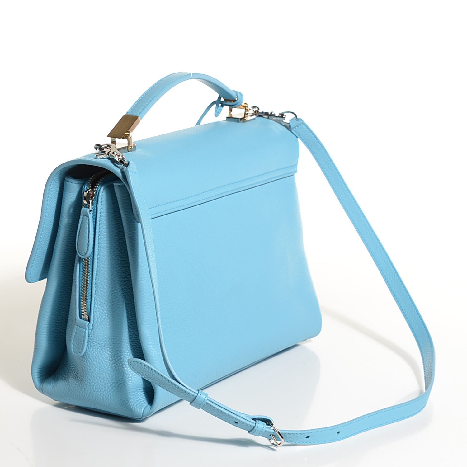 Balenciaga Grained Calfskin Le Dix Small Soft Cartable Bleu Azur 3 of 9
