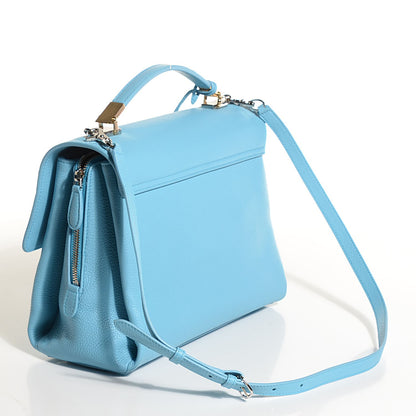 Balenciaga Grained Calfskin Le Dix Small Soft Cartable Bleu Azur 3 of 9