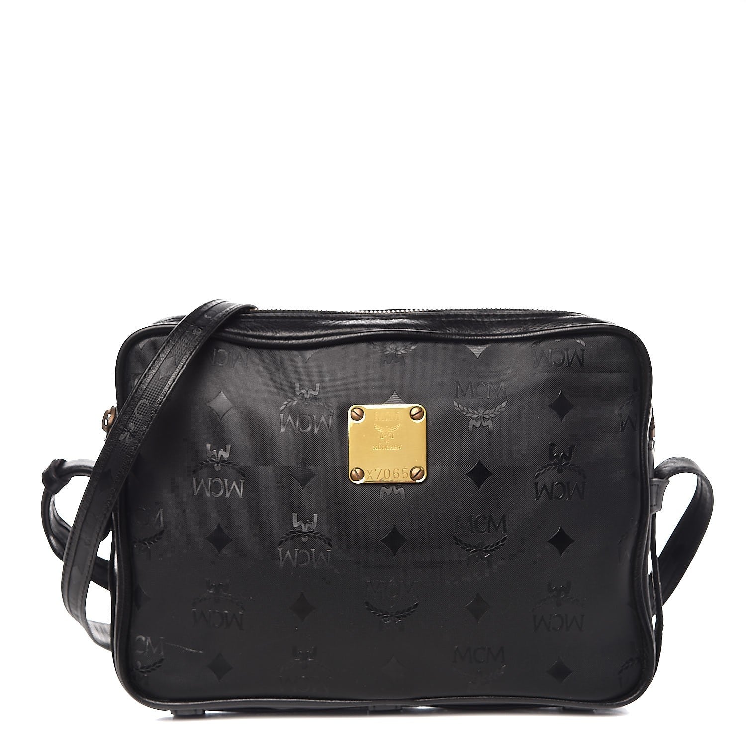 MCM Monogram Coated Canvas Camera Bag Crossbody Black 1 of 16