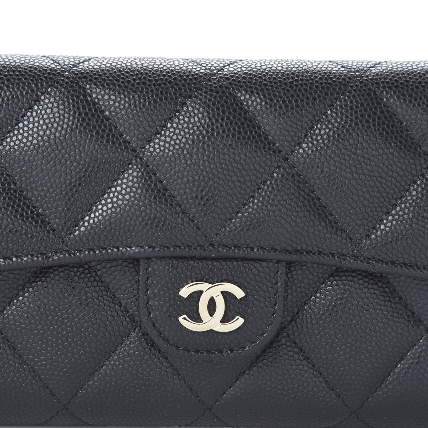 Chanel Caviar Quilted Medium Gusset Flap Wallet Black 10 of 11