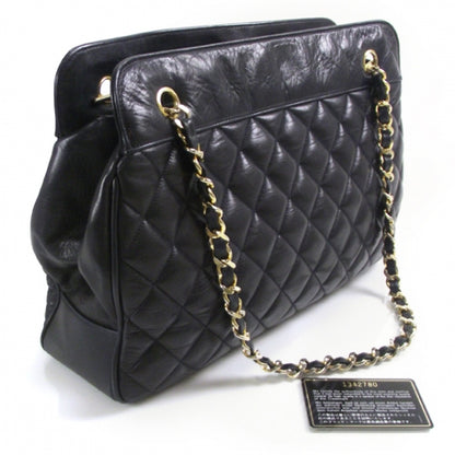 Chanel Lambskin Quilted Tote Navy 3 of 9