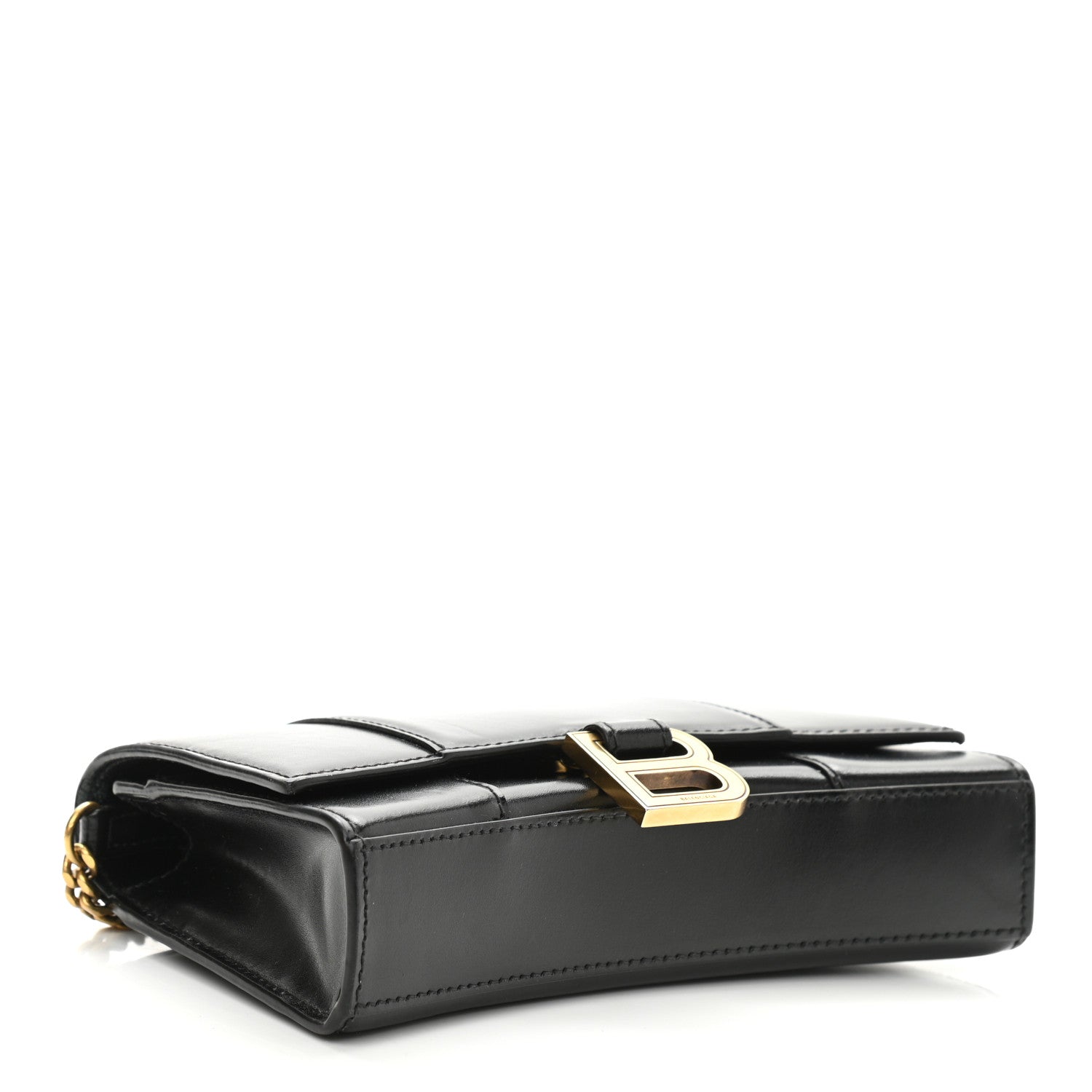 Balenciaga Shiny Box Calfskin Hourglass Chain Bag Black 4 of 9