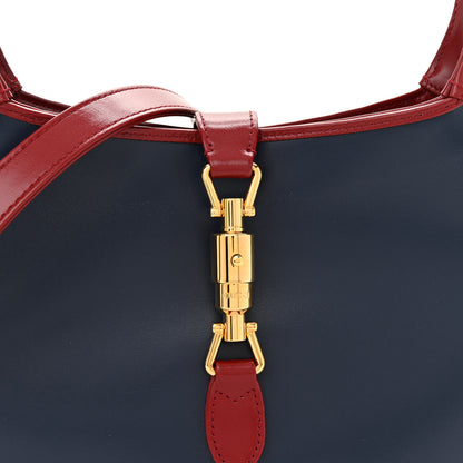 Gucci Boarded Dyana Lux Calfskin Bi-Color Small Jackie 1961 Hobo Blue Agata New Cherry Red 8 of 13