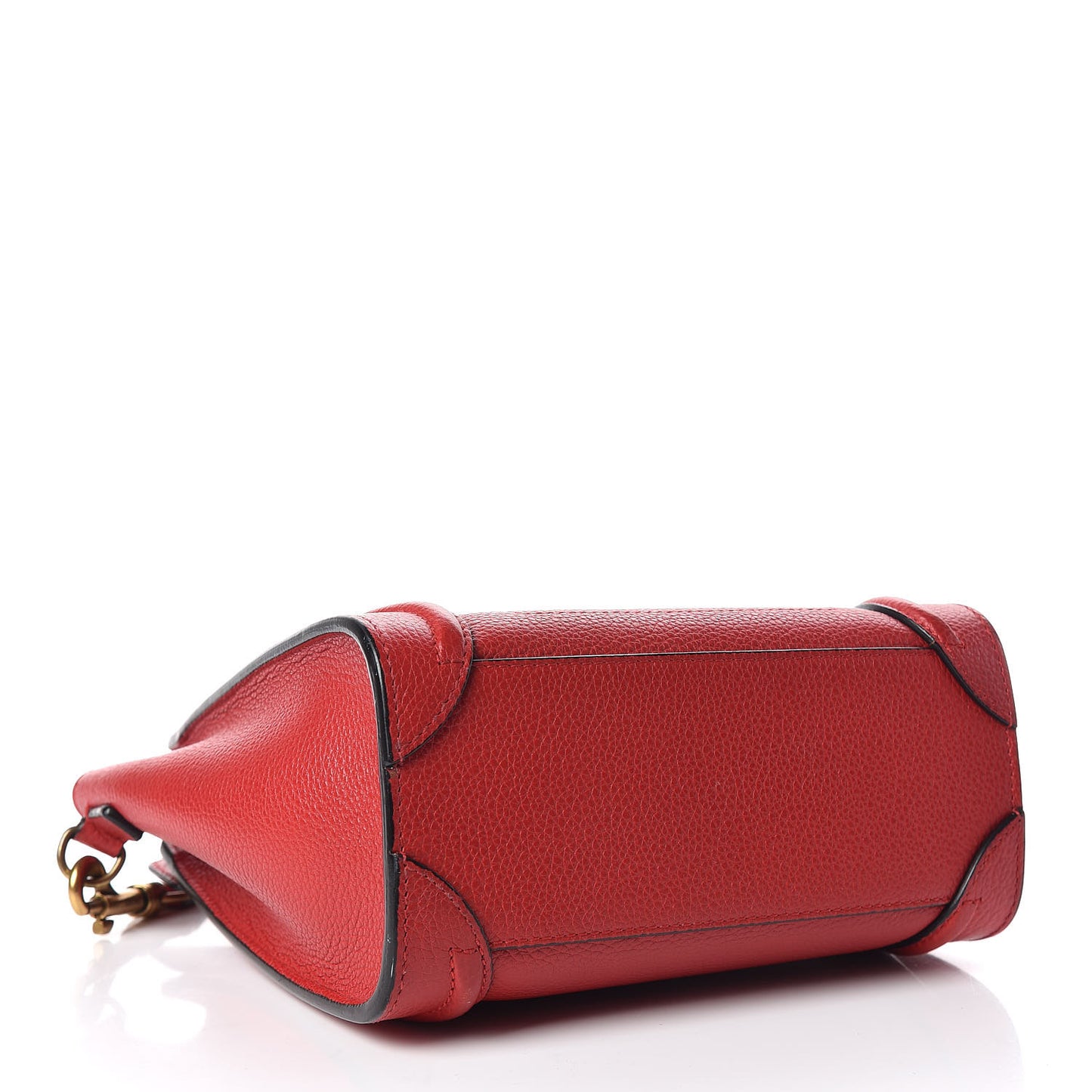 Drummed Calfskin Nano Luggage Red