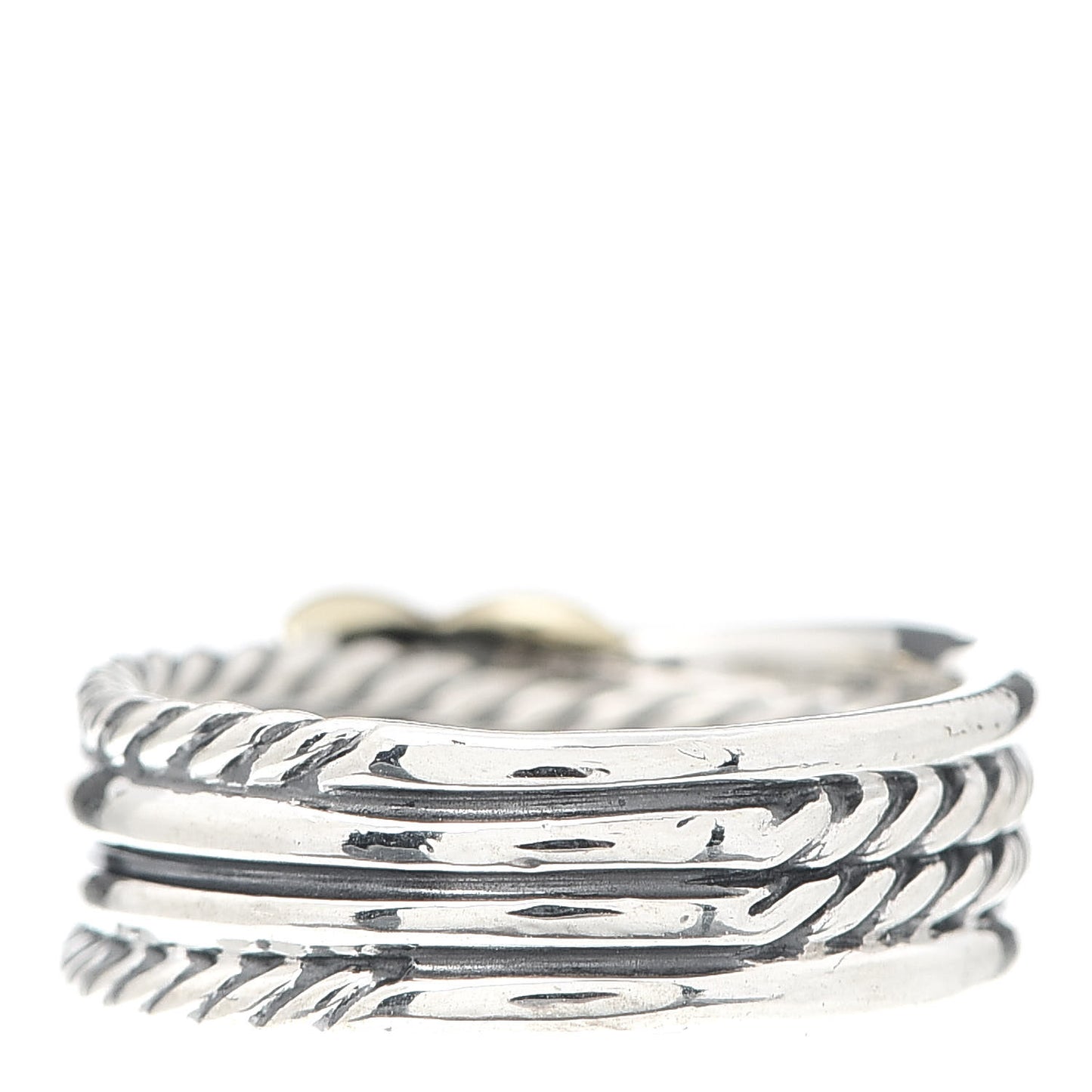 Sterling Silver 18K Yellow Gold 6mm X Crossover Ring 50 5.25