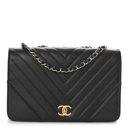 Chanel Calfskin Chevron Quilted Large Statement Flap Black 1 of 11