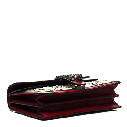 Gucci Tweed GG Monogram Small Dionysus Shoulder Bag White Black Romantic Cherry 3 of 8