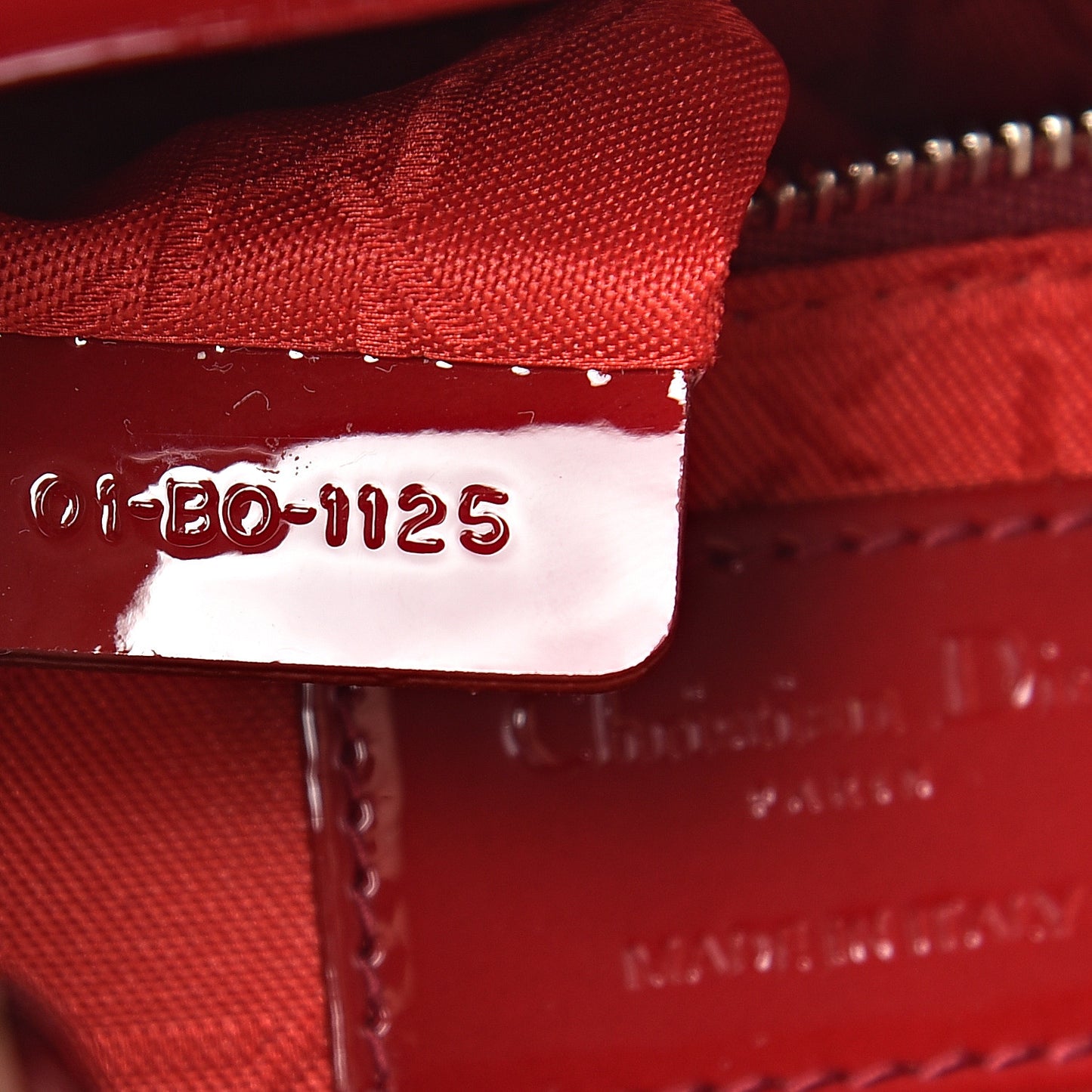 Patent Cannage Mini Lady Dior Red