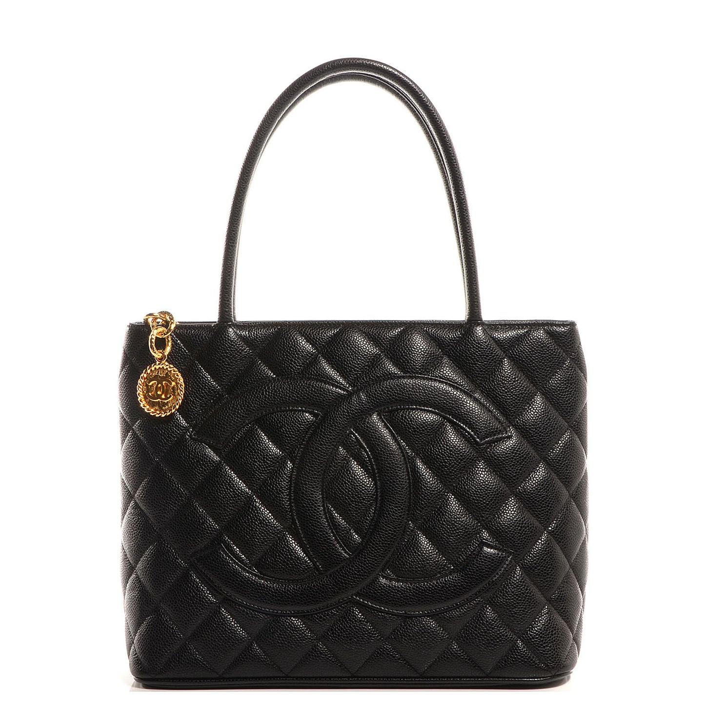 Caviar Medallion Tote Black