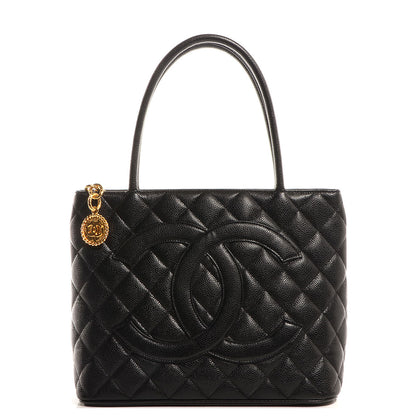 Chanel Caviar Medallion Tote Black 1 of 8