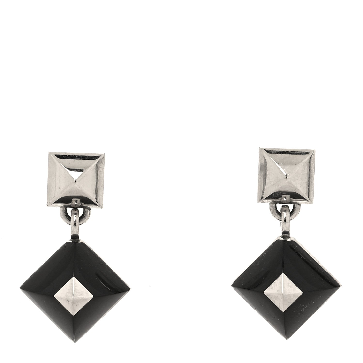Hermes Palladium Medor Folk Earrings Noir 1 of 5
