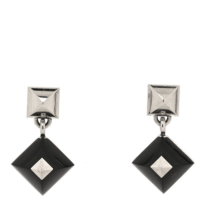 Hermes Palladium Medor Folk Earrings Noir 1 of 5