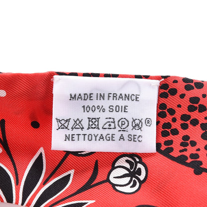 Hermes Silk Les Leopards Twilly Rouge Black White 4 of 4