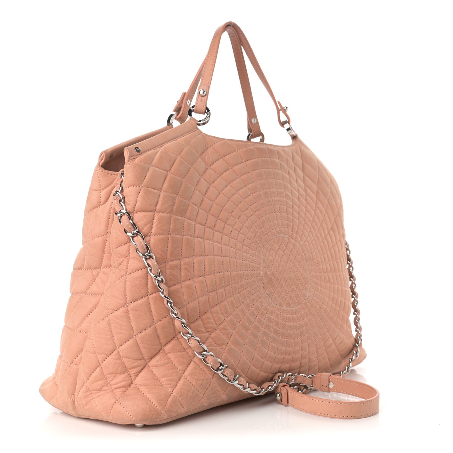 Iridescent Calfskin Large Sea Hit Tote Pink