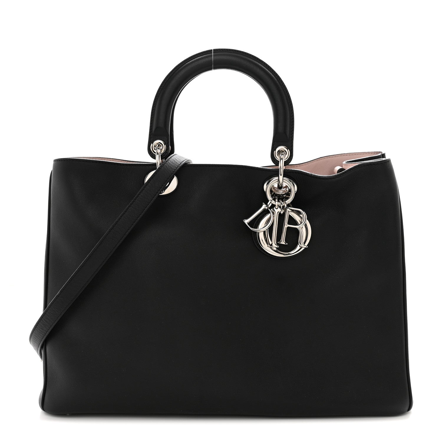 Christian Dior Smooth Calfskin Large Diorissimo Tote Black Rose Poudre 1 of 14