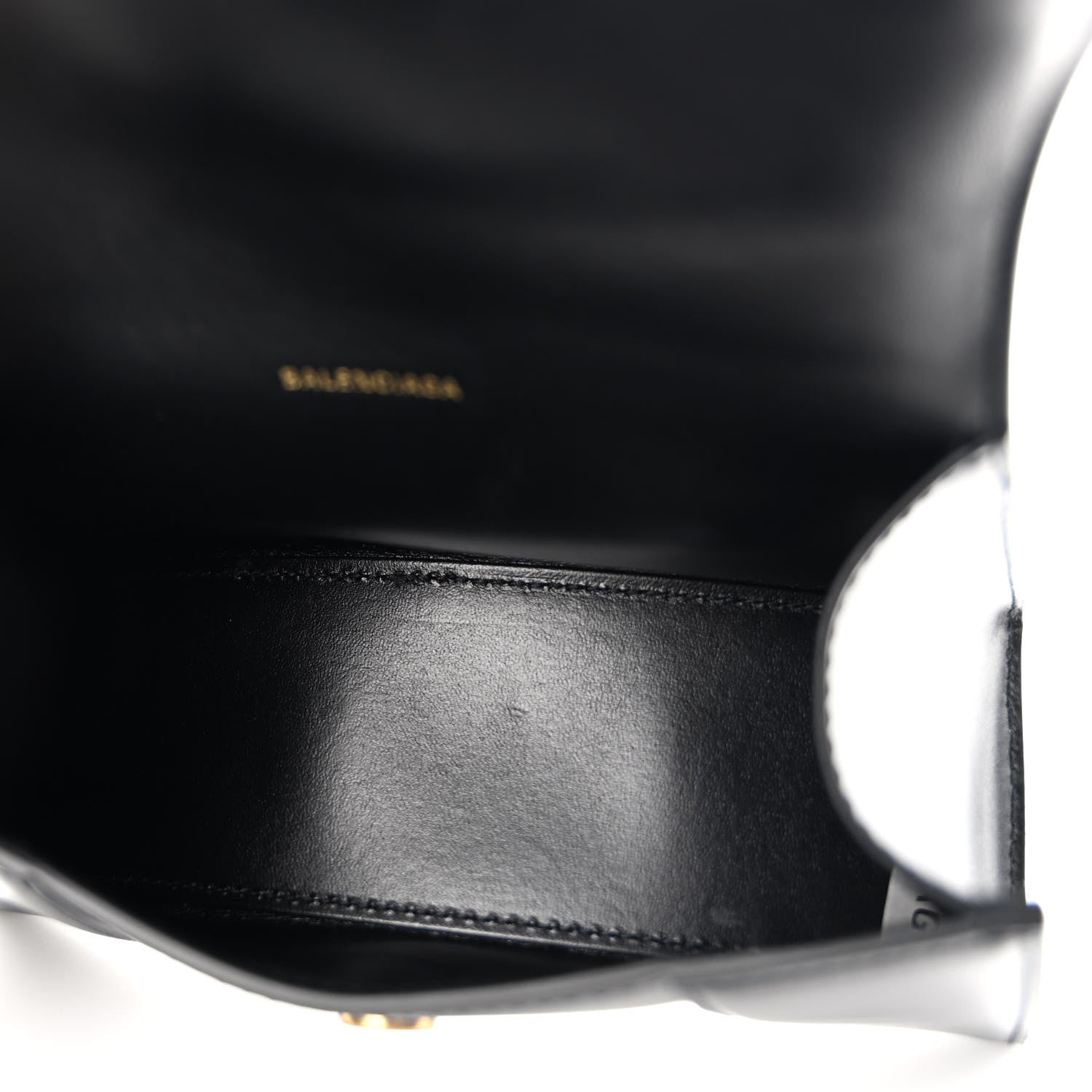 Balenciaga Shiny Box Calfskin Hourglass Top Handle Bag XS Black 5 of 9