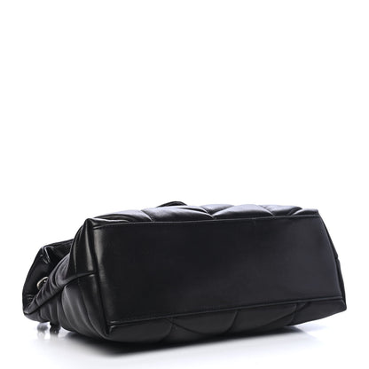 Saint Laurent Lambskin Quilted Small Loulou Puffer Monogram Chain Satchel Black 4 of 9