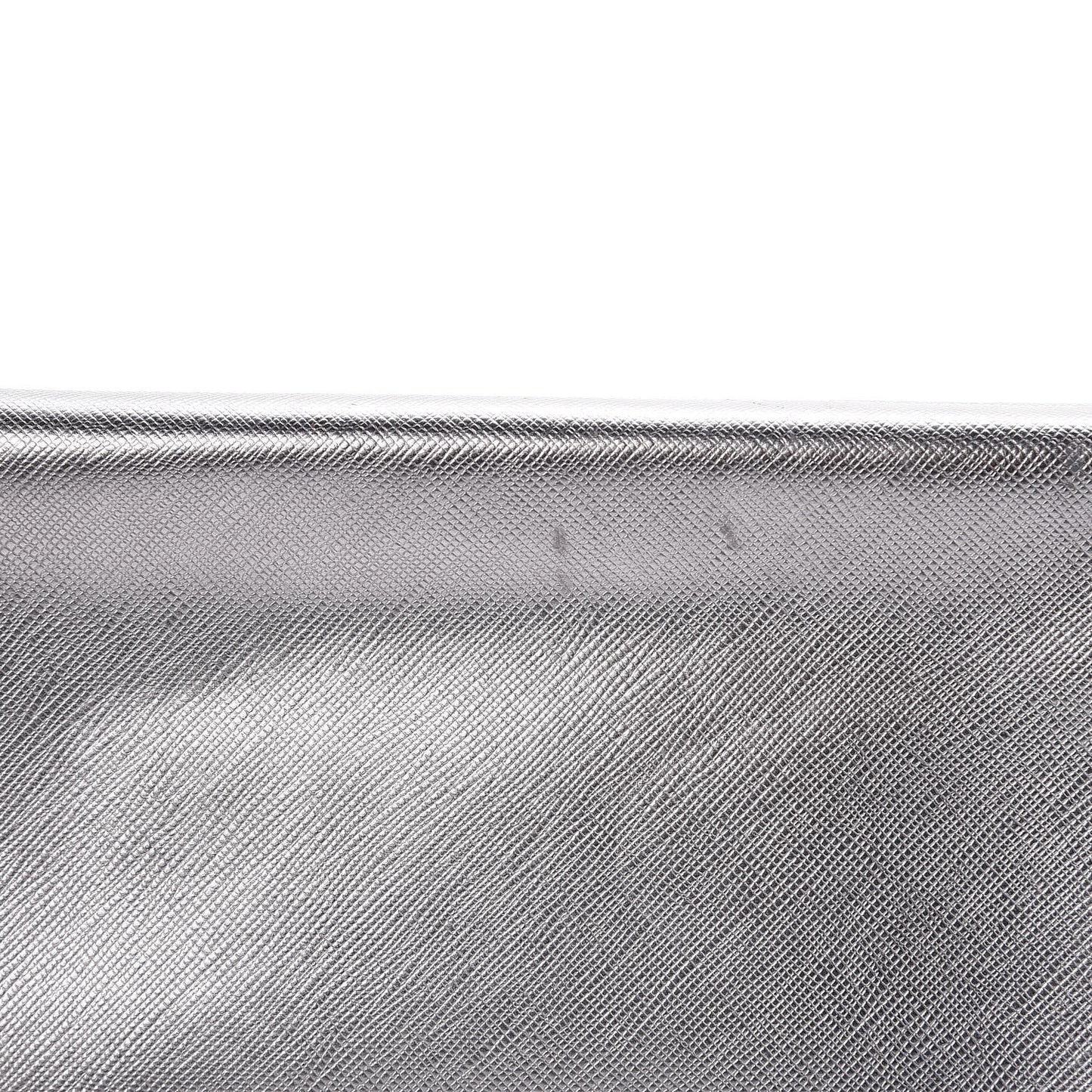 Metallic Saffiano Lux East West Frame Clutch Cromo