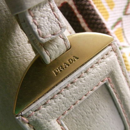Prada Canvas Canapa Embossed Frame Bag 7 of 11