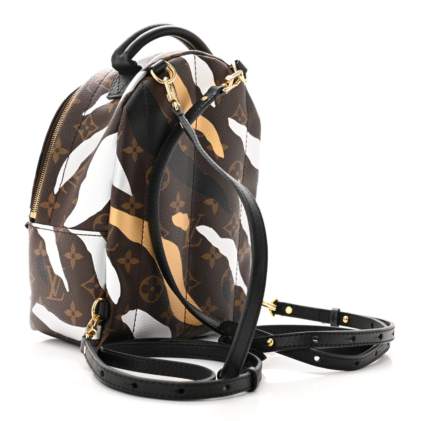 X LOL Monogram Palm Springs Backpack Mini Gold Silver