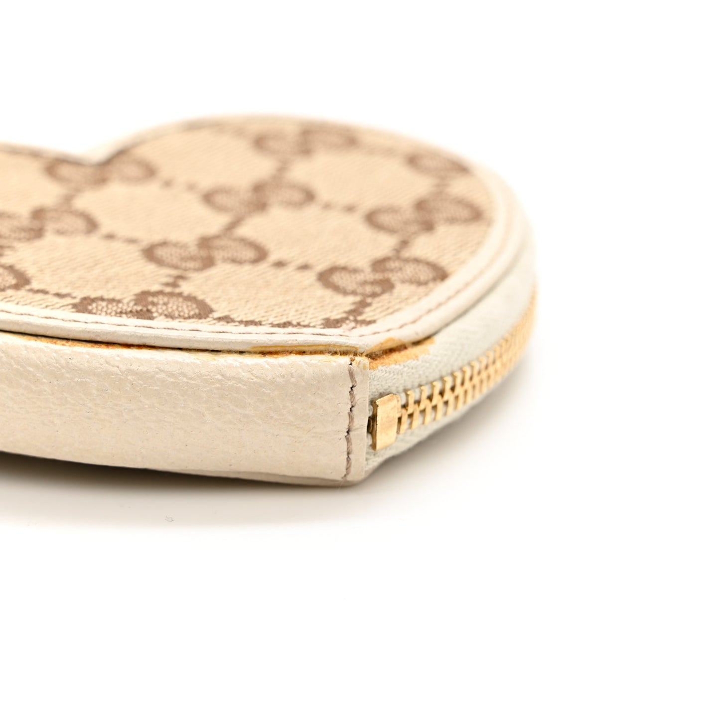 Monogram Heart Coin Purse Gold