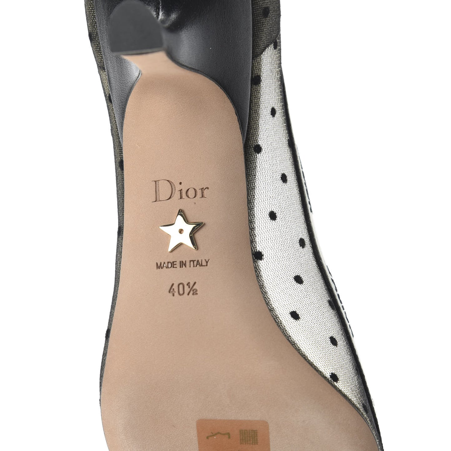 Plumetis Ribbon J'Adior 65mm Pumps 40.5 Black Nude