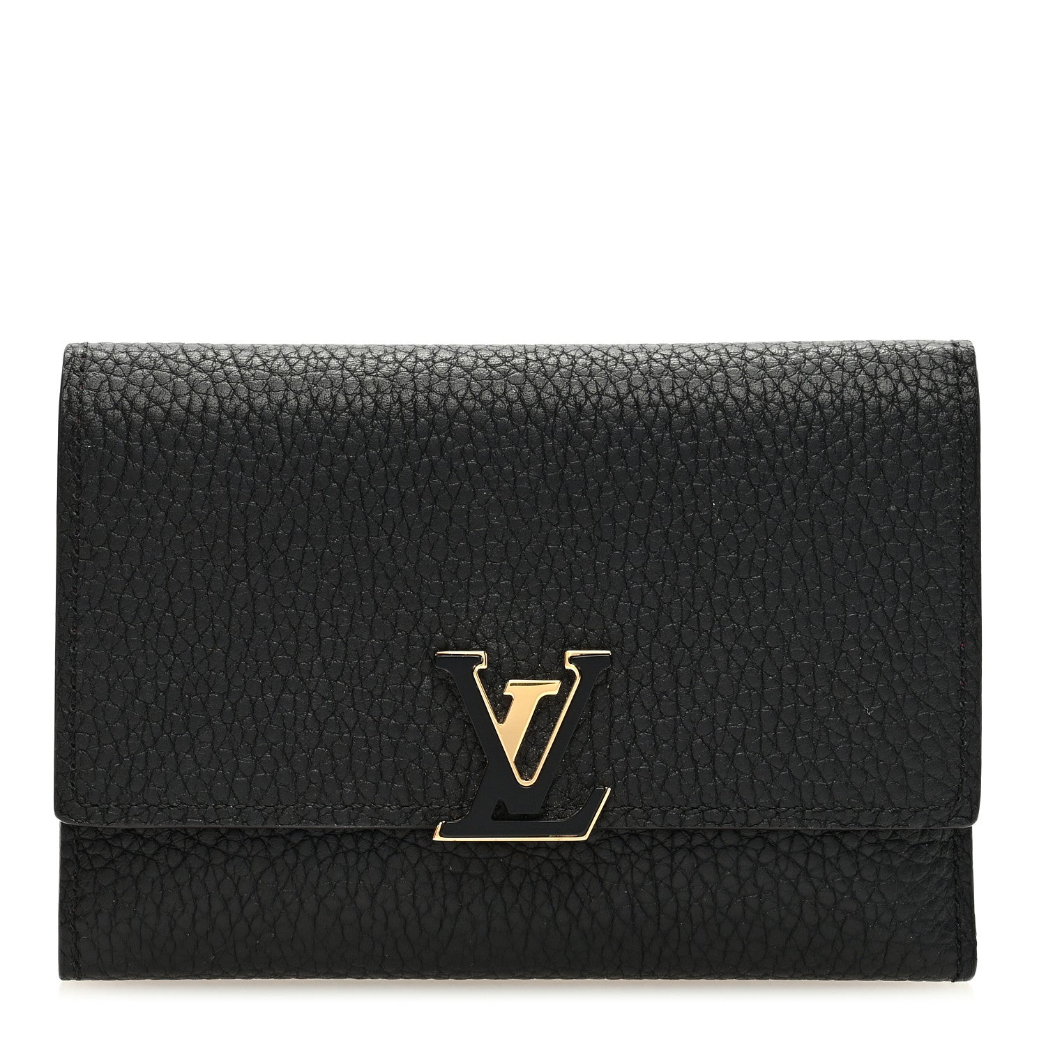 Louis Vuitton Taurillon Capucines Compact Wallet Black 1 of 7