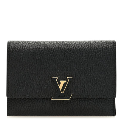 Louis Vuitton Taurillon Capucines Compact Wallet Black 1 of 7