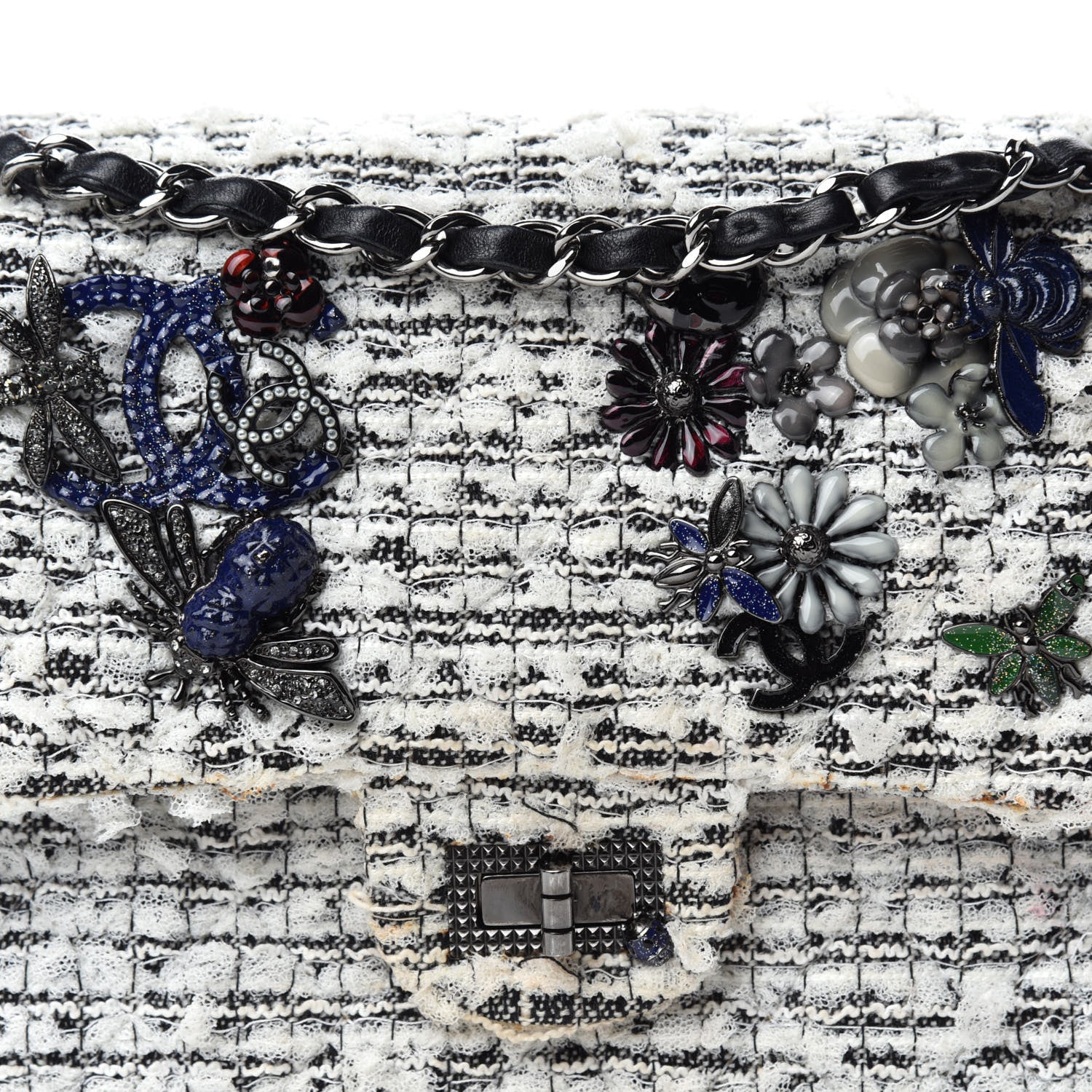 Chanel Tweed Garden Party 2.55 Reissue 225 Flap White Multicolor 22 of 22