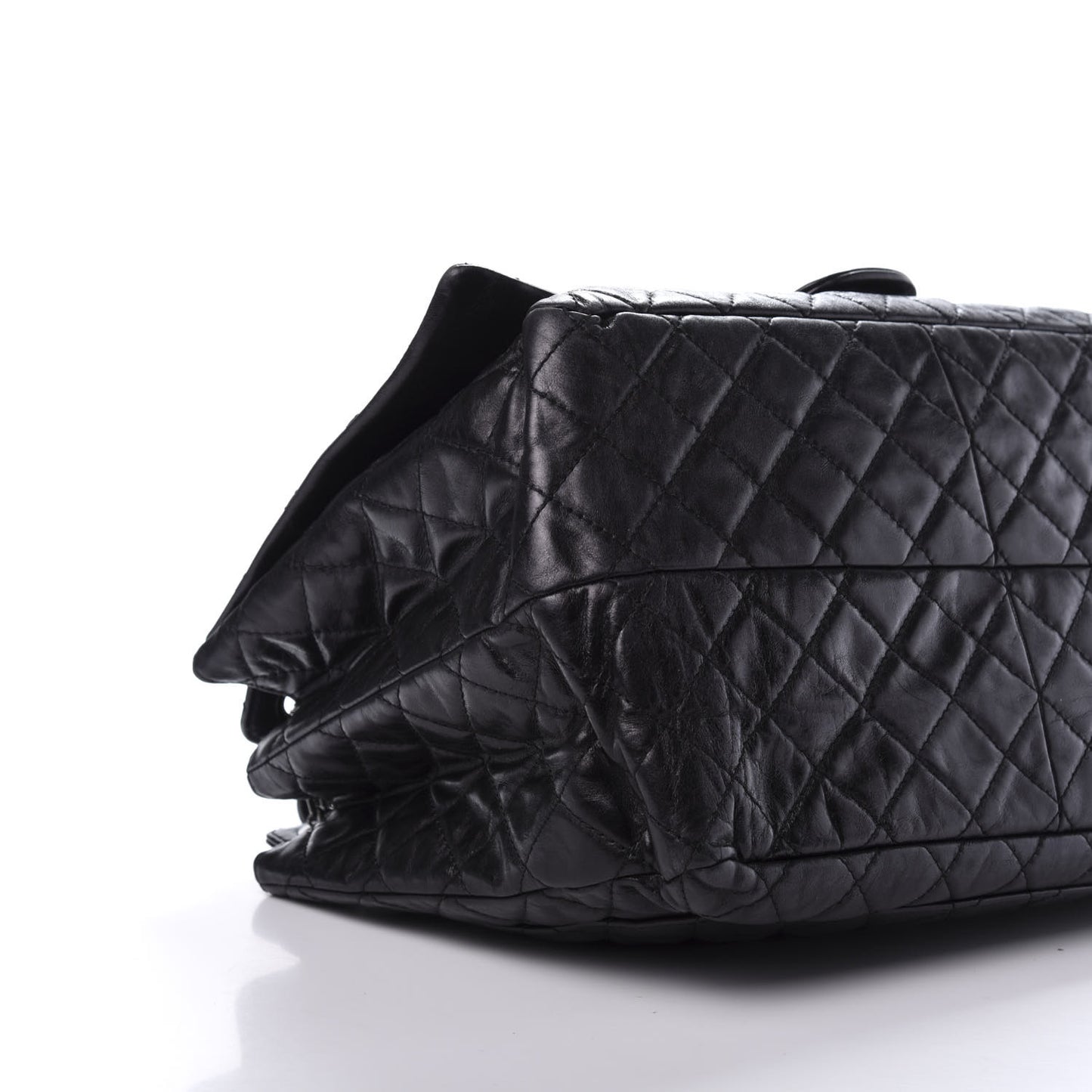 Metallic Calfskin Quilted XL Accordion Reissue Flap Black