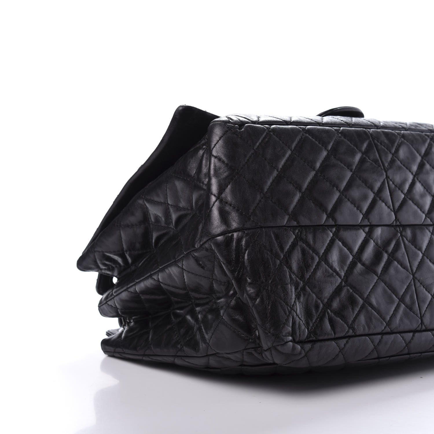 Chanel Metallic Calfskin Quilted XL Accordion Reissue Flap Black 6 of 12
