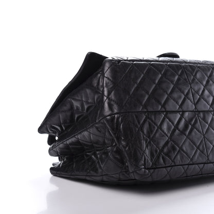 Chanel Metallic Calfskin Quilted XL Accordion Reissue Flap Black 6 of 12