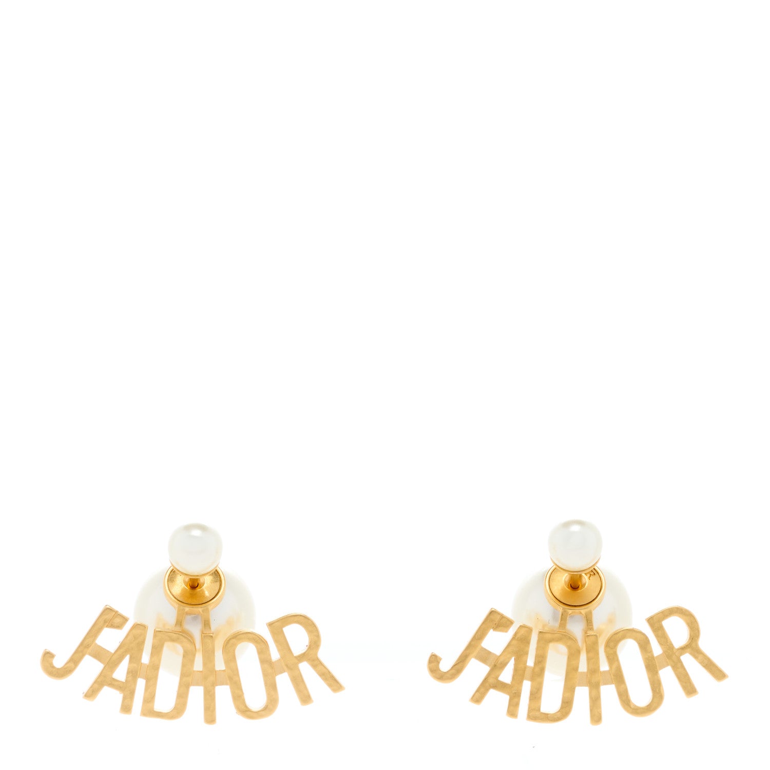 Christian Dior Metal Pearl J'Adior Tribal Earrings Gold 1 of 4