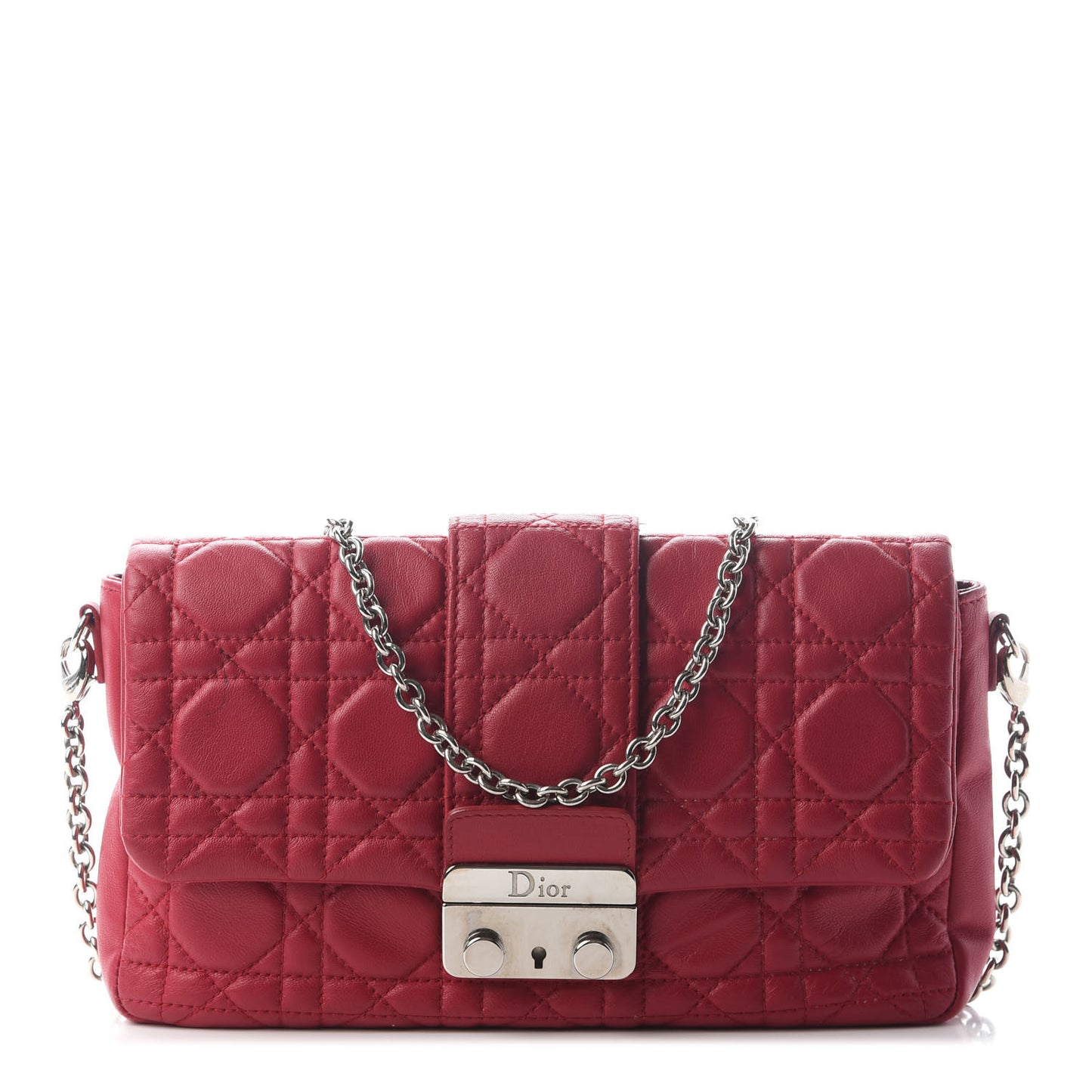 Lambskin Cannage Miss Dior Promenade Pouch Fuchsia