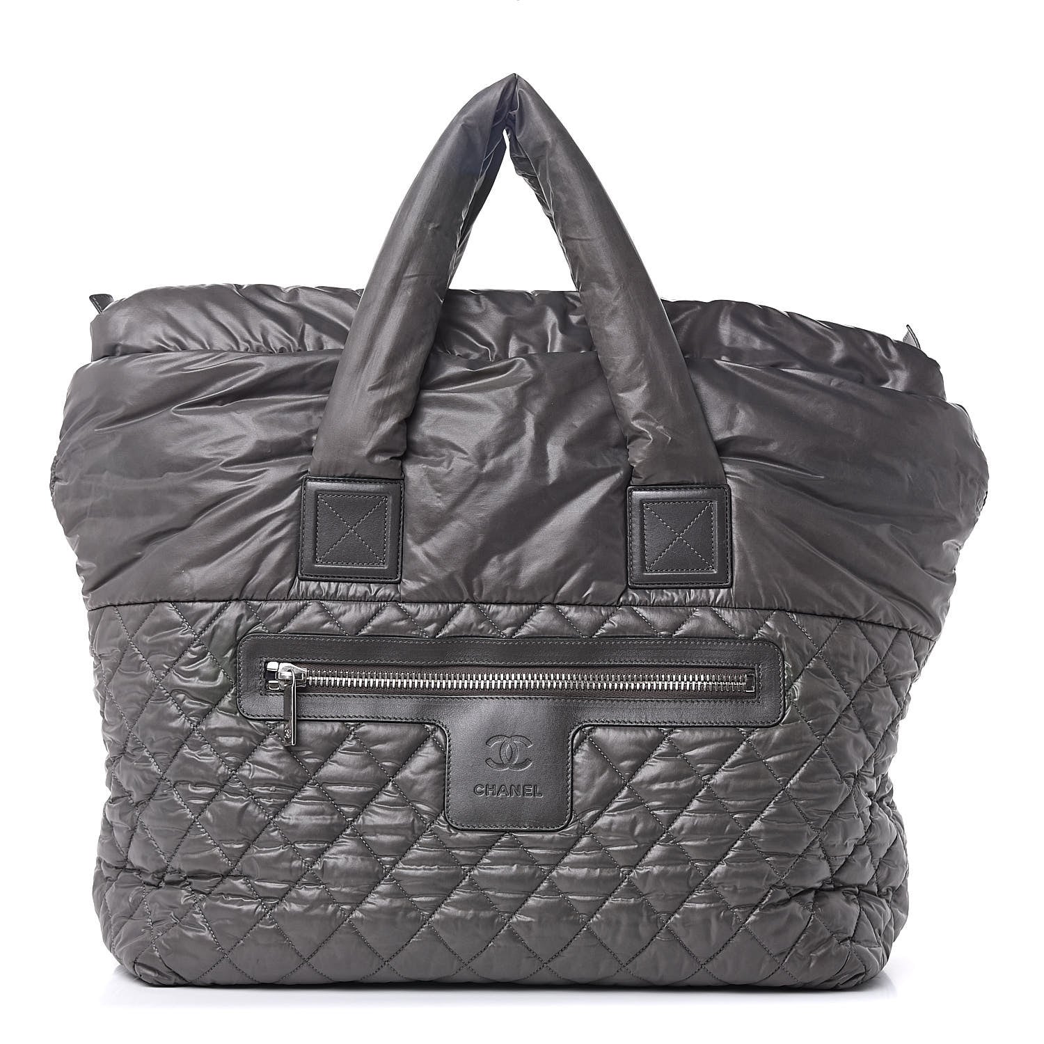 Chanel Nylon Quilted Large Coco Cocoon Tote Grey 1 of 11
