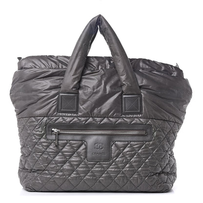 Chanel Nylon Quilted Large Coco Cocoon Tote Grey 1 of 11