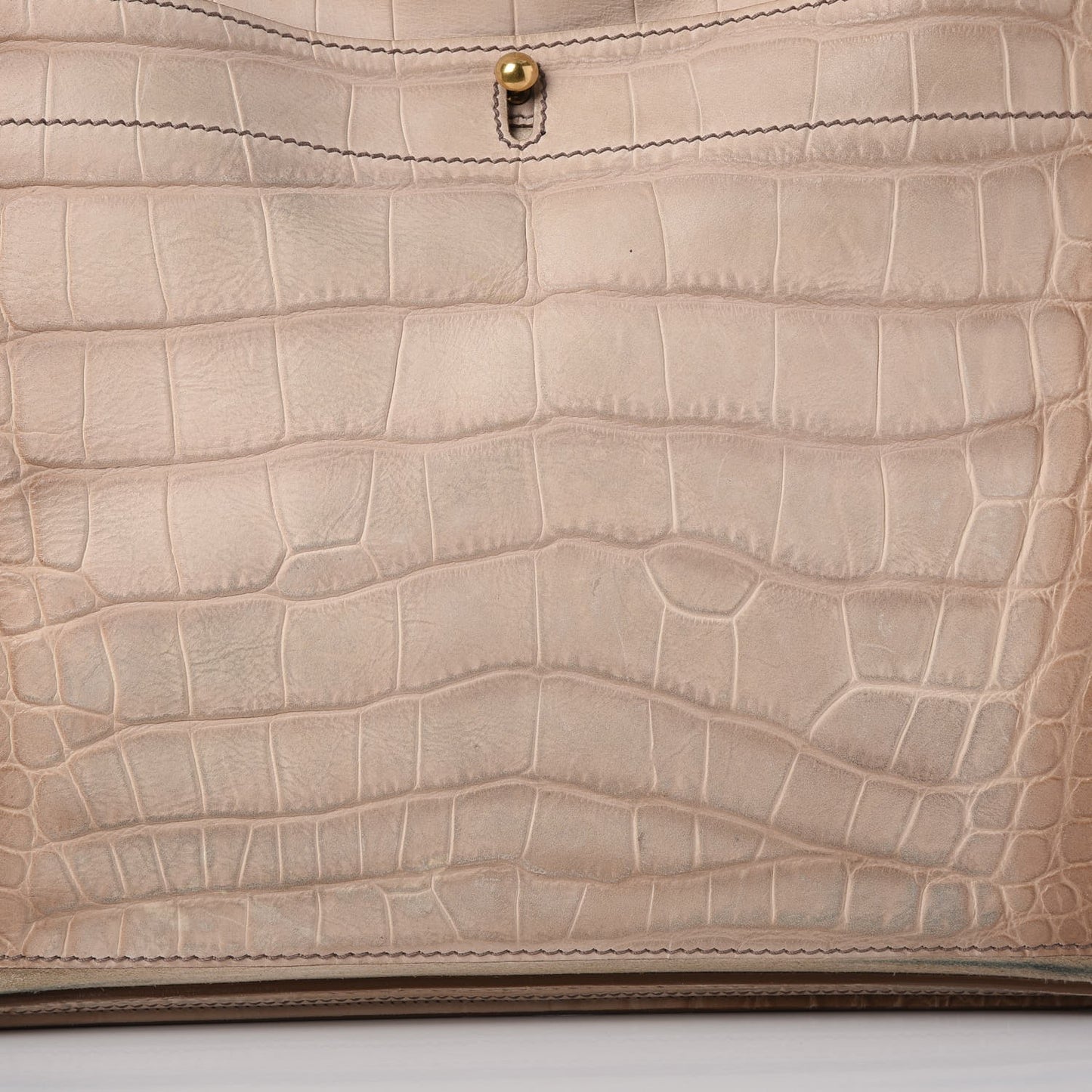 Nubuck Croc Embossed Large Muse Two Beige
